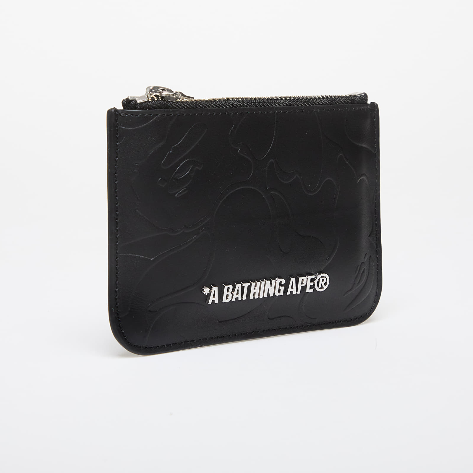 Herren Geldbeutel A BATHING APE Solid Camo Leather Pouch Wallet Black