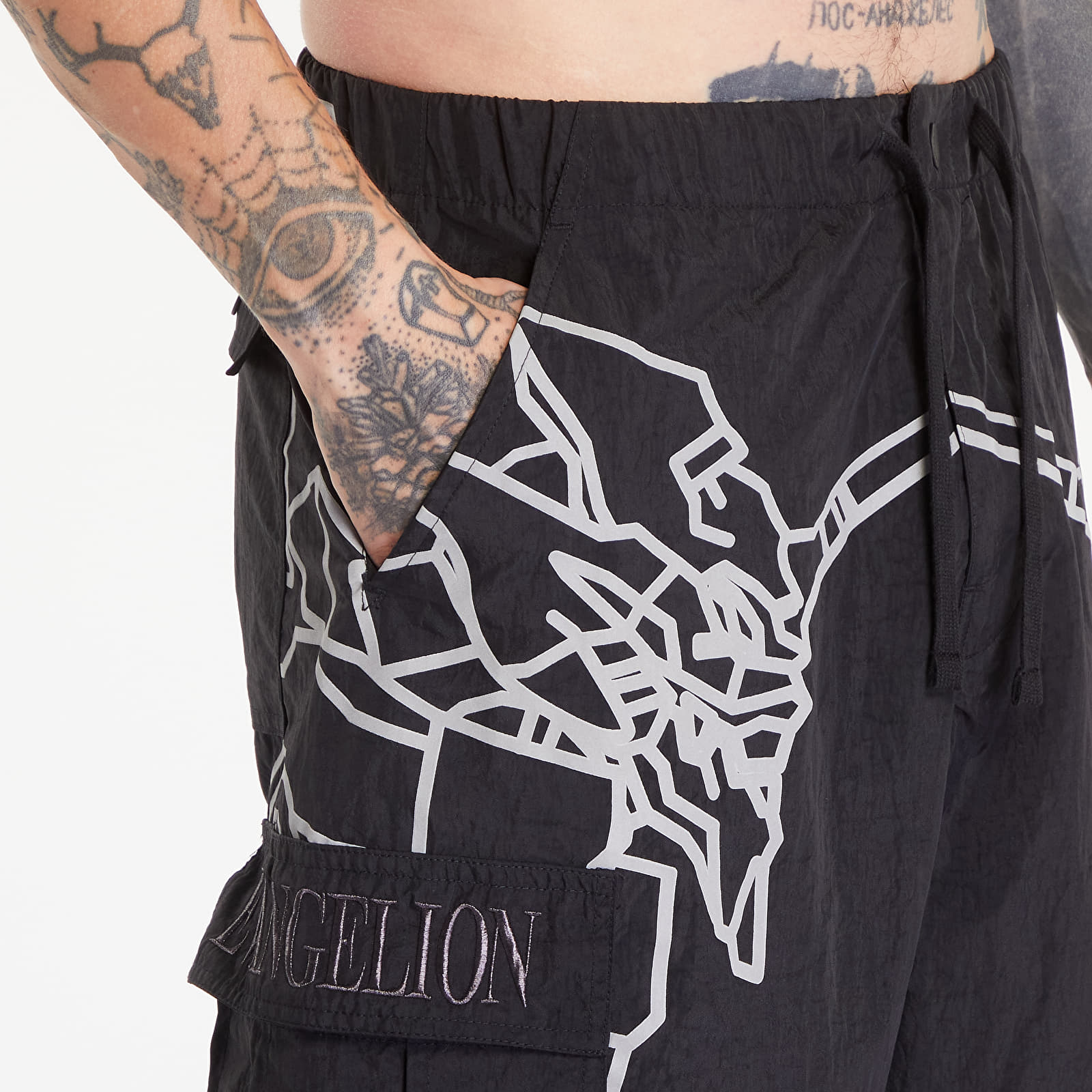 Pants PLEASURES x Evangelion Eva-1 Cargo Pants Black