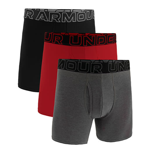 Under Armour M Perf Cotton 6in 3-Pack Grey