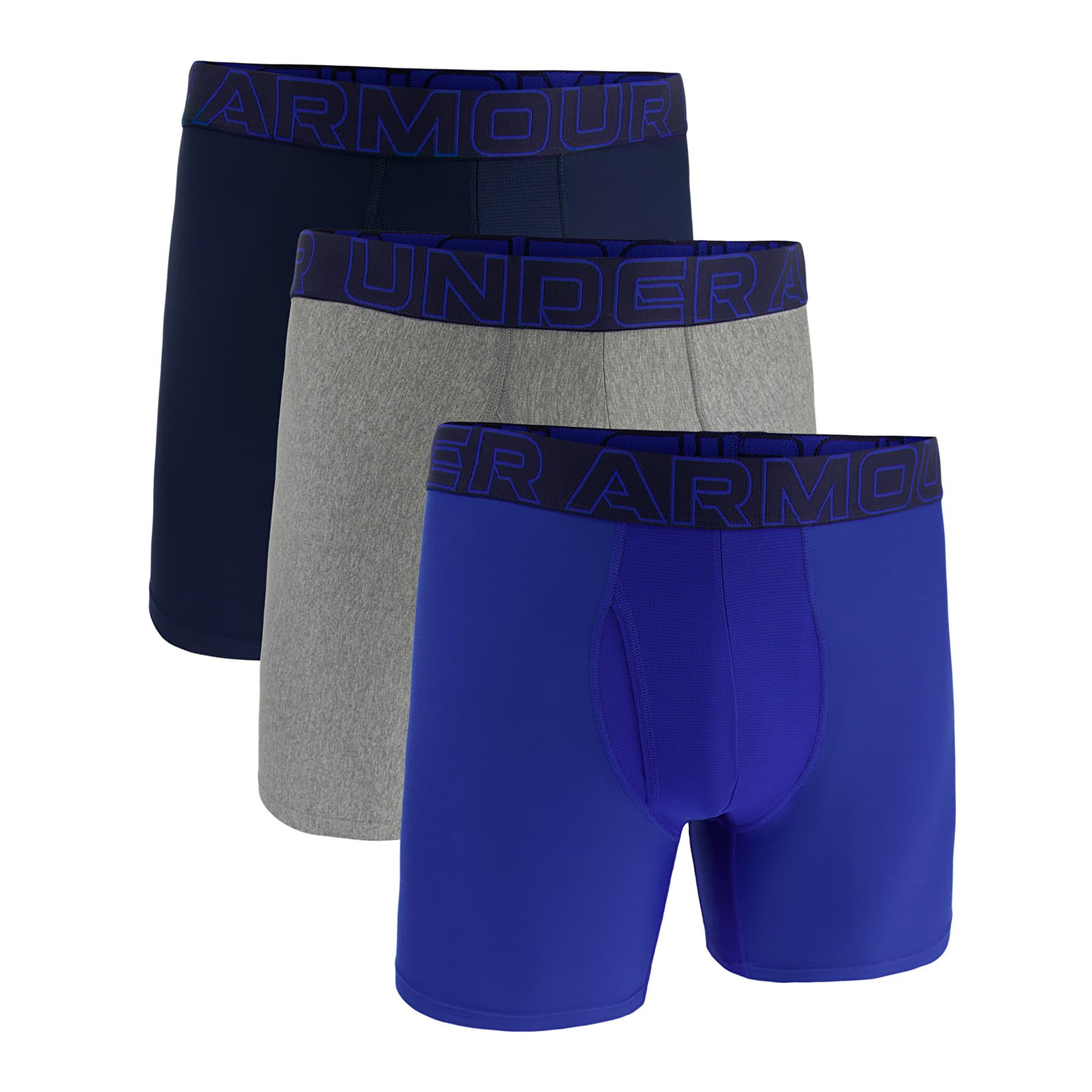 Boxerky Under Armour M Perf Tech 6in 3-Pack Blue