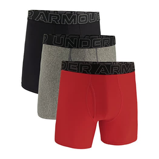 Under Armour M Perf Tech 6in 3-Pack Red