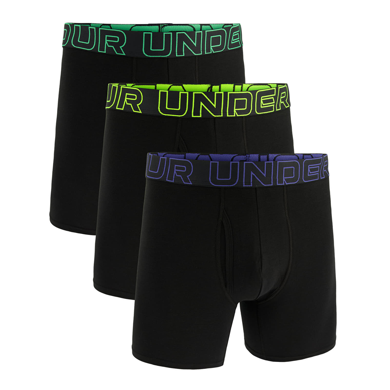 Under Armour M Perf Cotton 6in 3-Pack Black XS