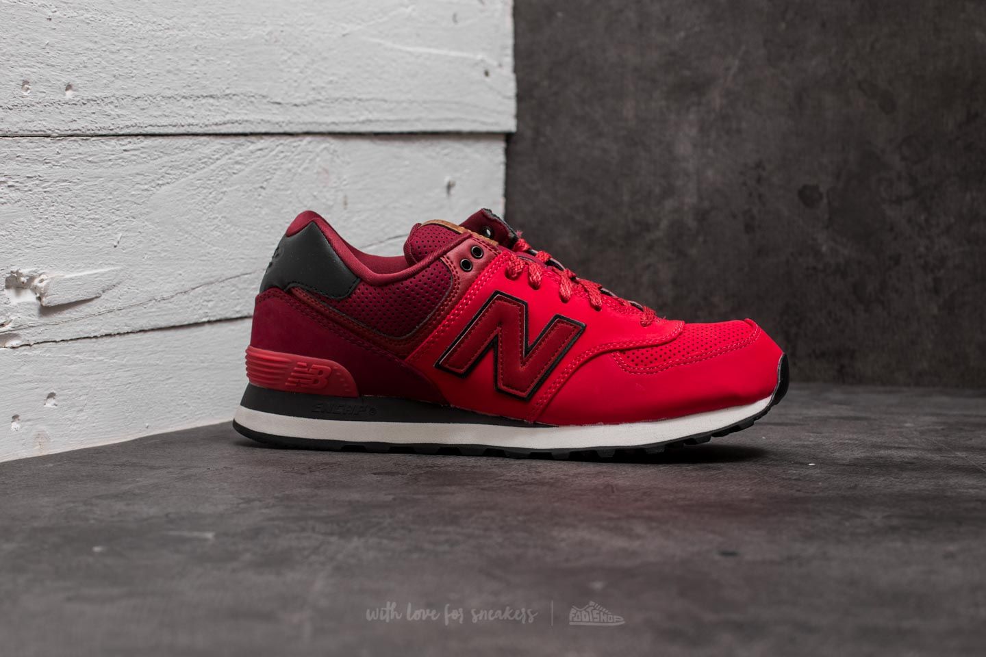 Sko til mænd New Balance 574 Red/ Burgundy