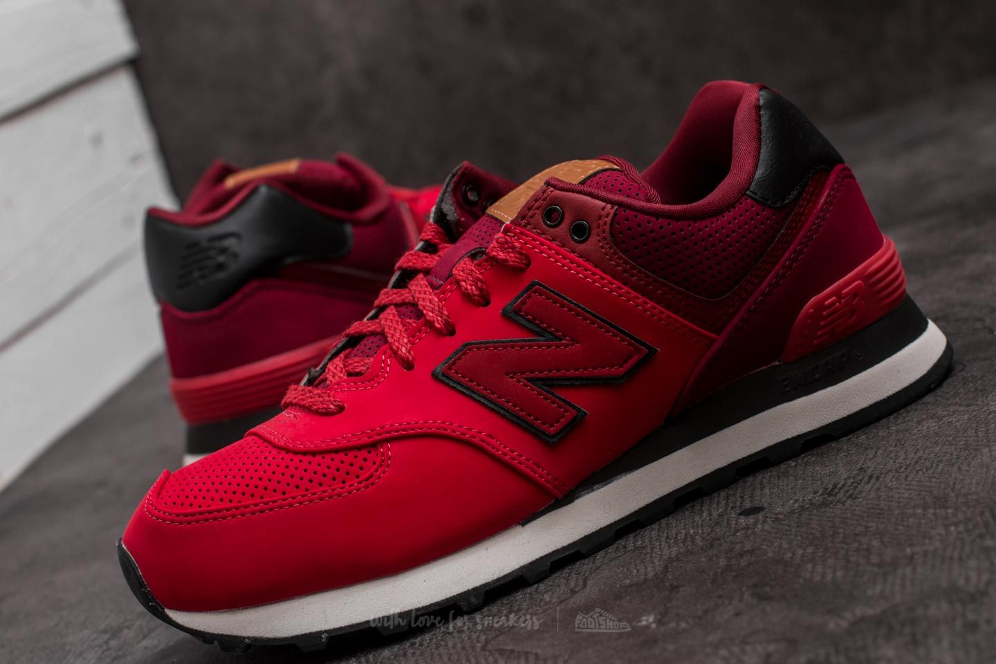Sko til mænd New Balance 574 Red/ Burgundy