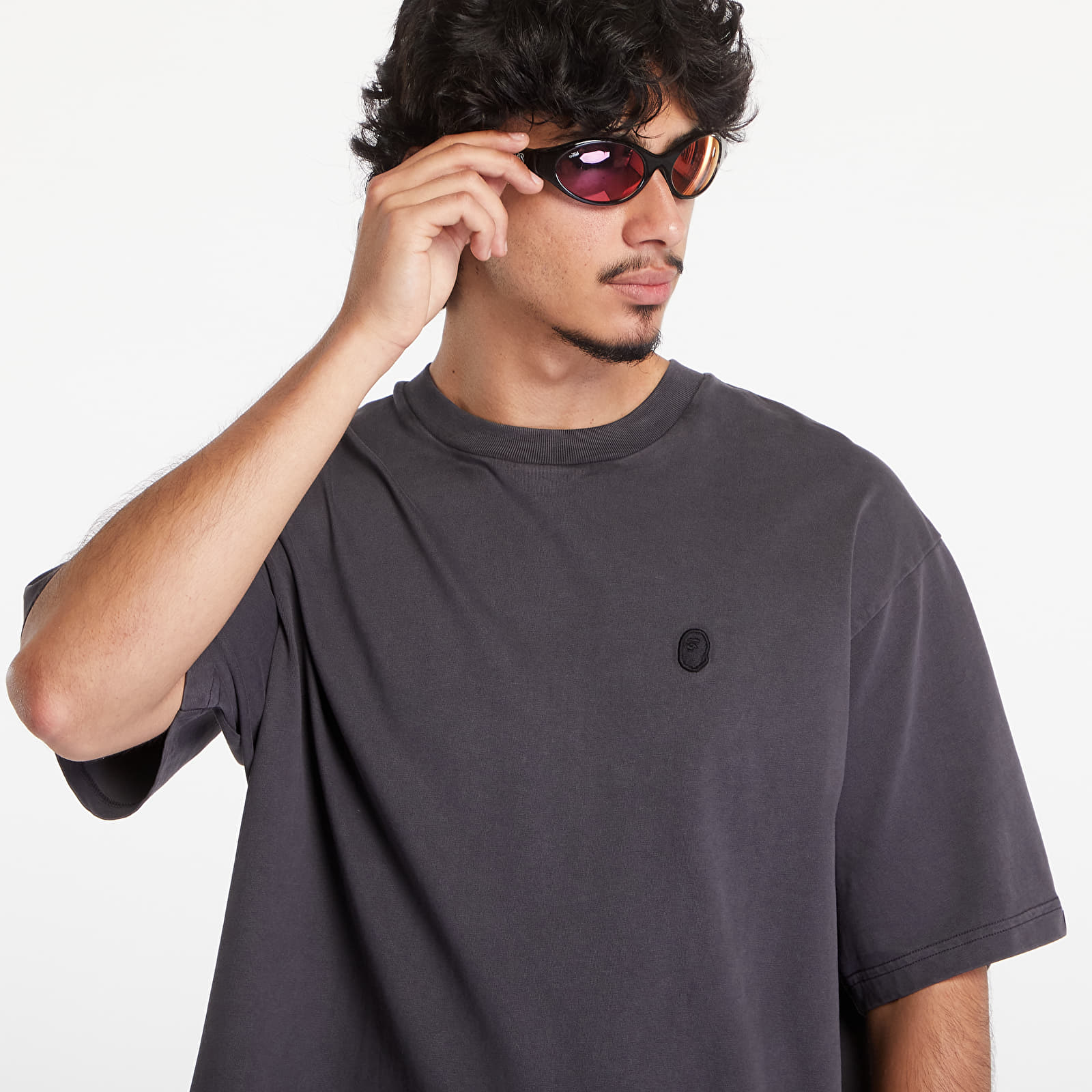 Magliette A BATHING APE Ape Head One Point Garment Dyed Pocket Relaxed Fit Short Sleeve Tee Black