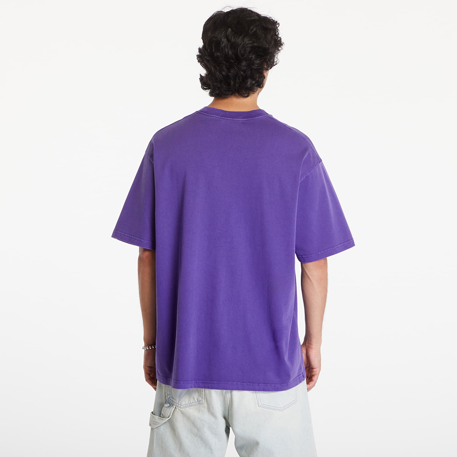 Trička A BATHING APE Garment Dye Rhinestone Logo Relaxed Fit Short Sleeve Tee Purple