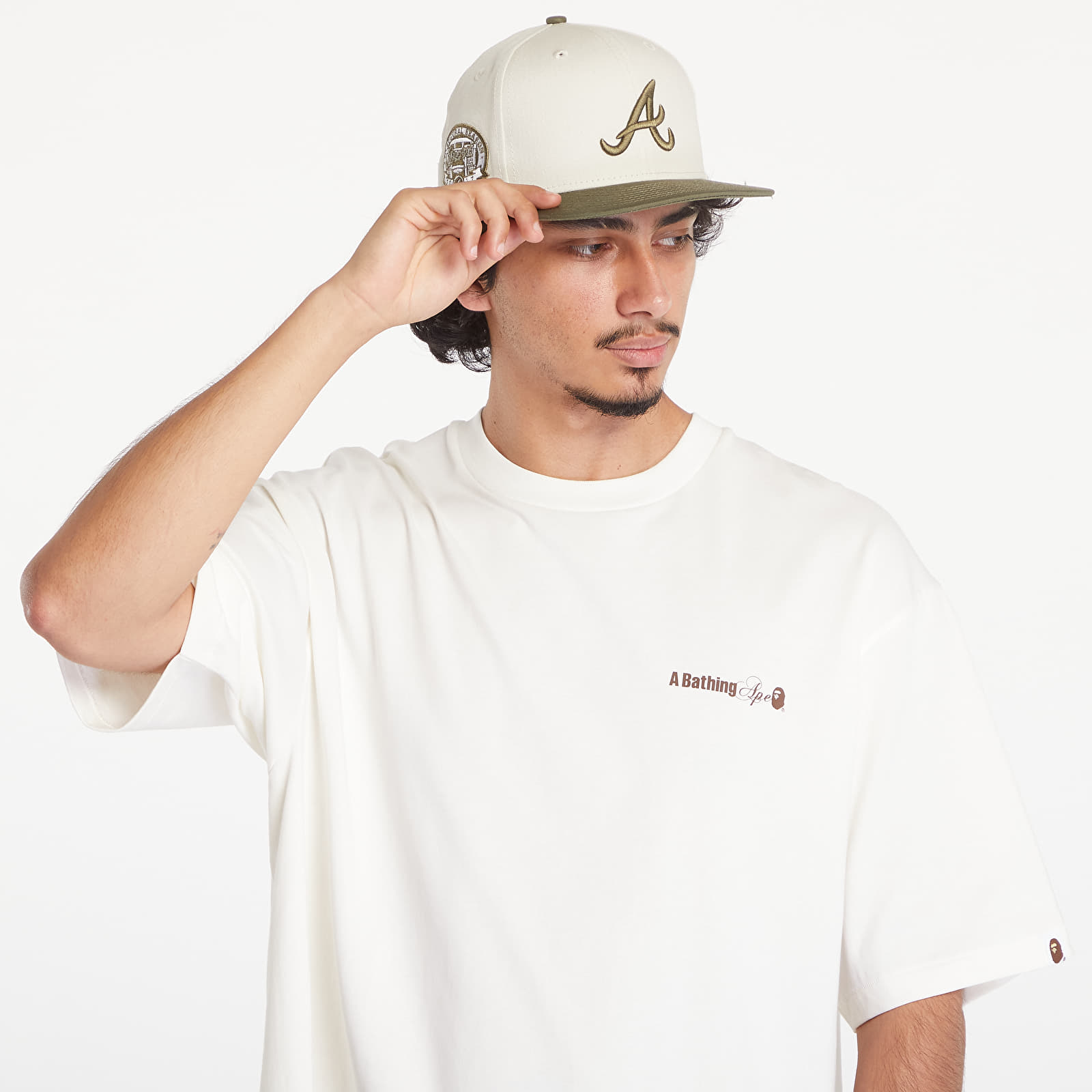 Koszulki A BATHING APE Water Print Logo Relaxed Fit Short Sleeve Tee UNISEX Ivory