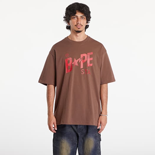 T-shirt A BATHING APE Floral Solid Camo Bape Sta Logo Relaxed Fit Short Sleeve Tee Brown
