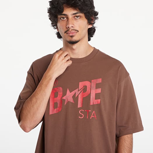 T shirts A BATHING APE Floral Solid Camo Bape Sta Logo Relaxed Fit Short Sleeve Tee Brown Footshop