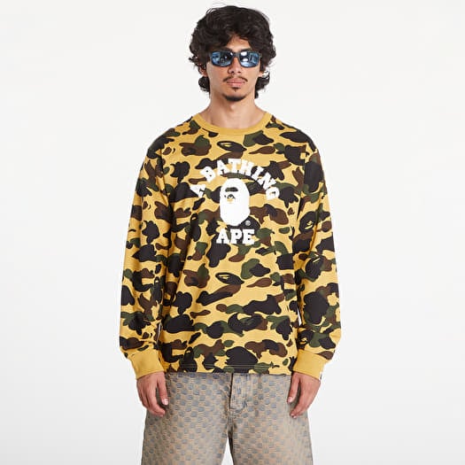 T-shirt A BATHING APE 1St Camo College Long Sleeve Tee Yellow