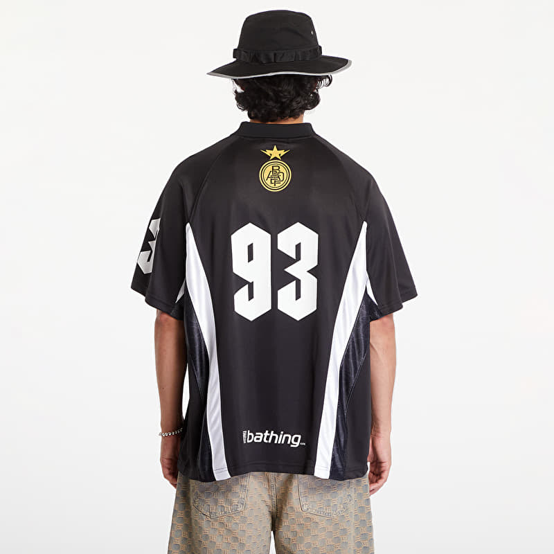 Jerseys A BATHING APE Multi Logo Relaxed Fit Soccer Jersey M Black