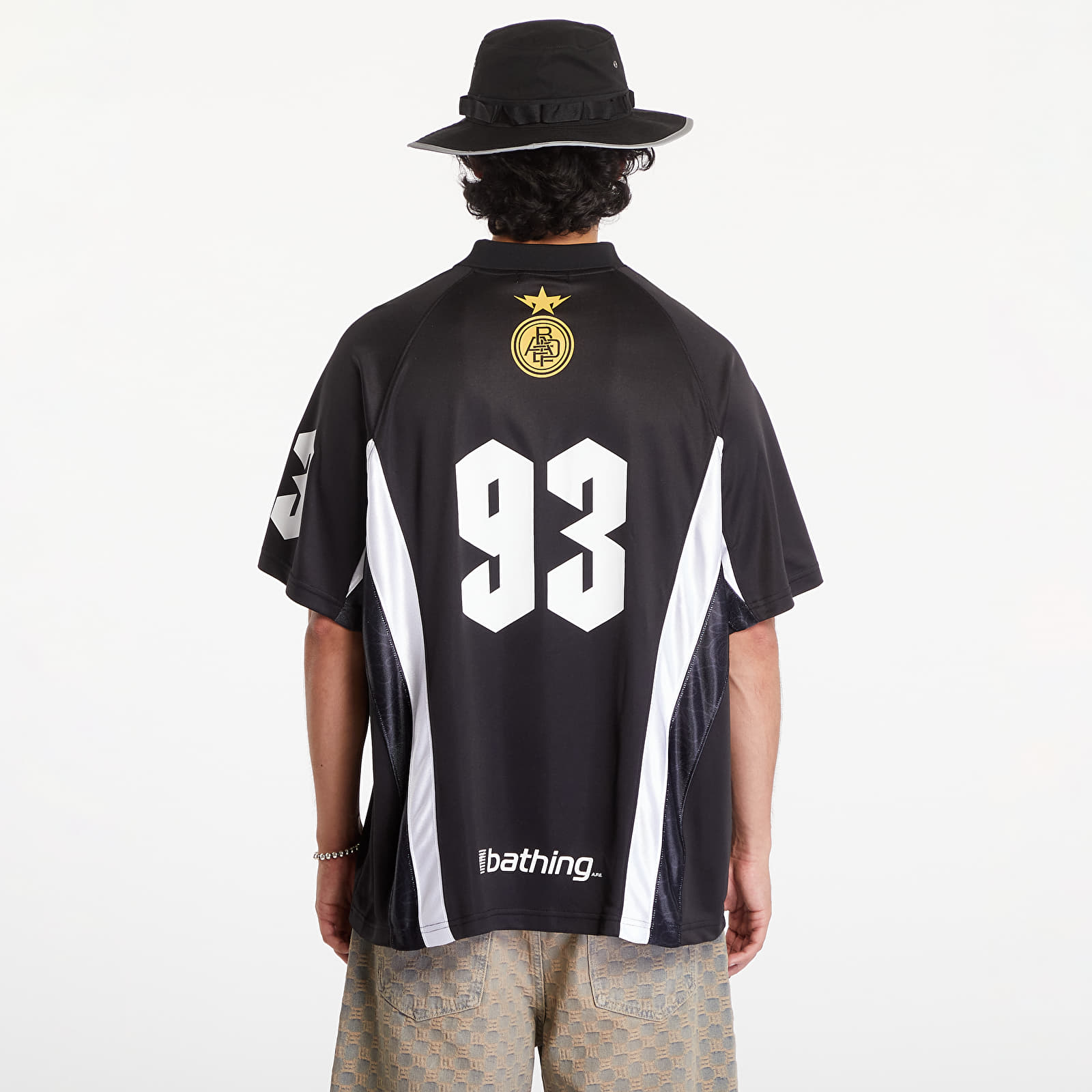 Jerseys A BATHING APE Multi Logo Relaxed Fit Soccer Jersey M Black Footshop