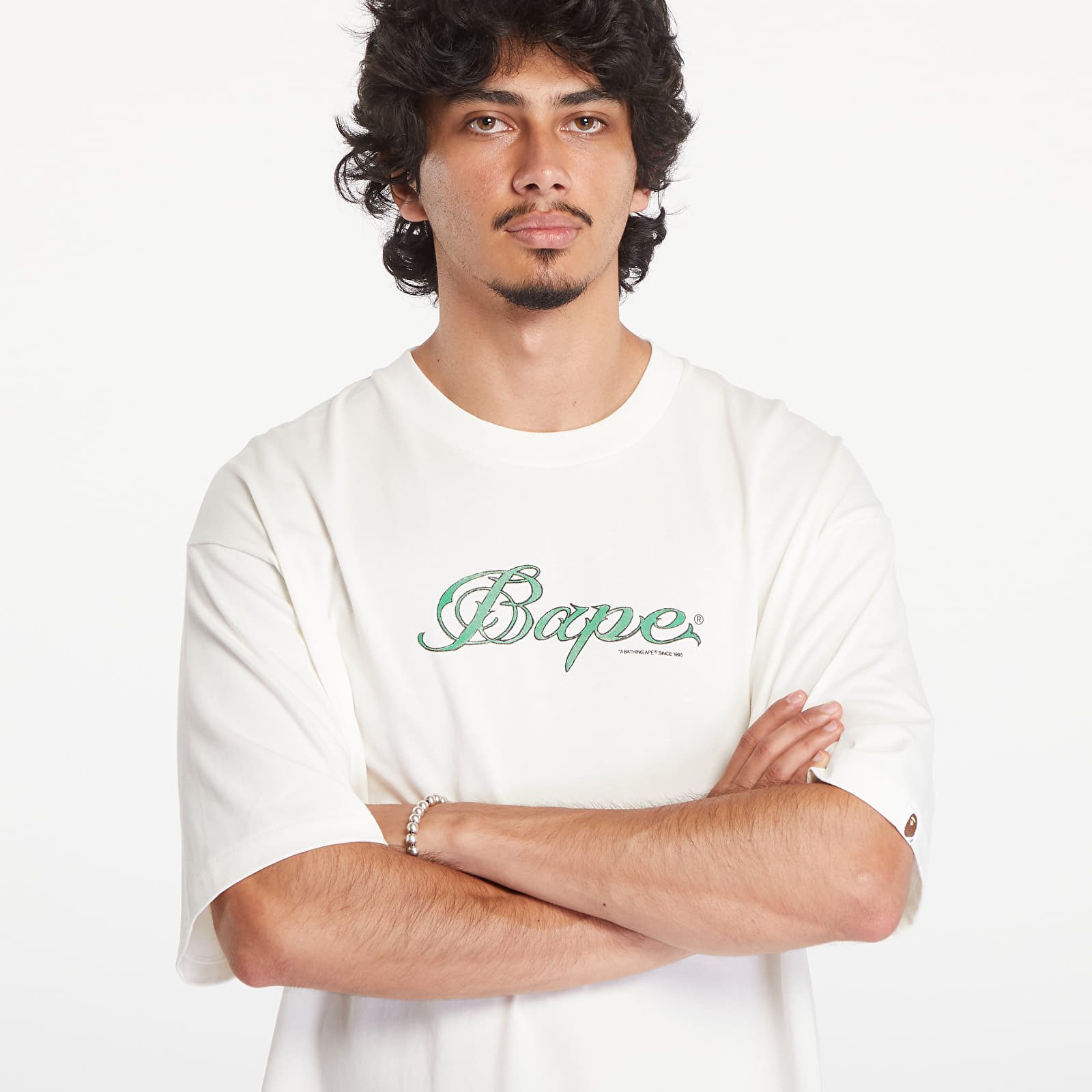 Тениски A BATHING APE Logo Relaxed Fit Short Sleeve Tee Ivory