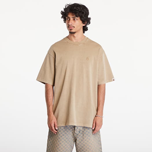 Tričko A BATHING APE Ape Head One Point Garment Dyed Pocket Relaxed Fit Tee UNISEX Beige