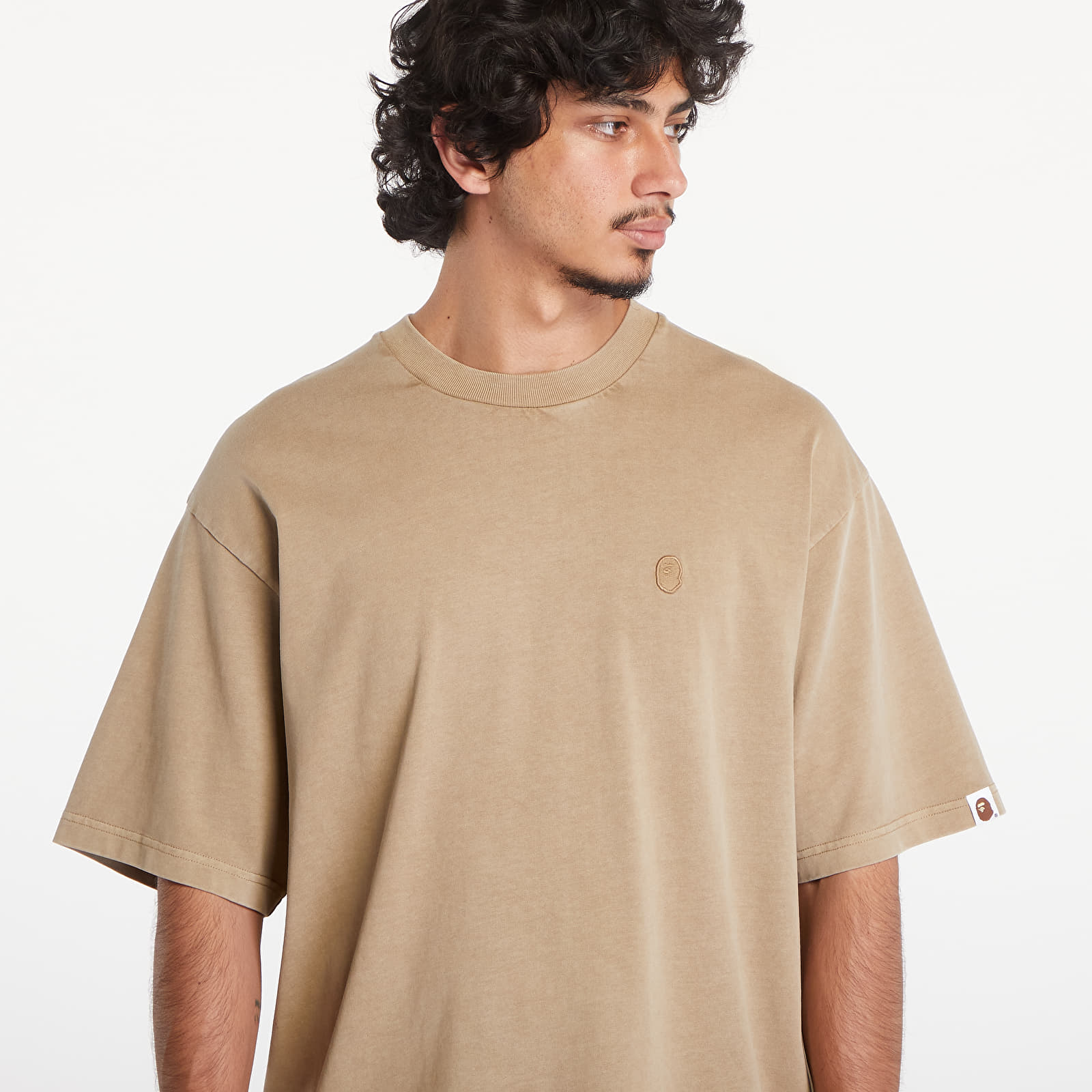 T-Shirts A BATHING APE Ape Head One Point Garment Dyed Pocket Relaxed Fit Tee UNISEX Beige
