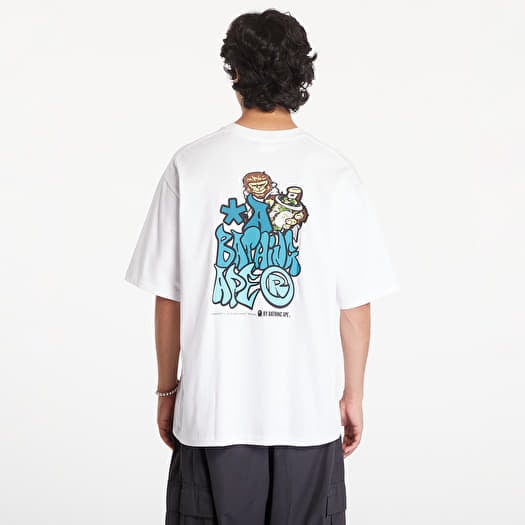 T-shirt A BATHING APE Graffiti Bape Relaxed Fit Short Sleeve Tee White