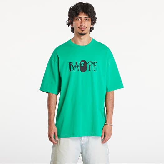 T-shirt A BATHING APE Screen Print Logo Relaxed Fit Short Sleeve Tee Green