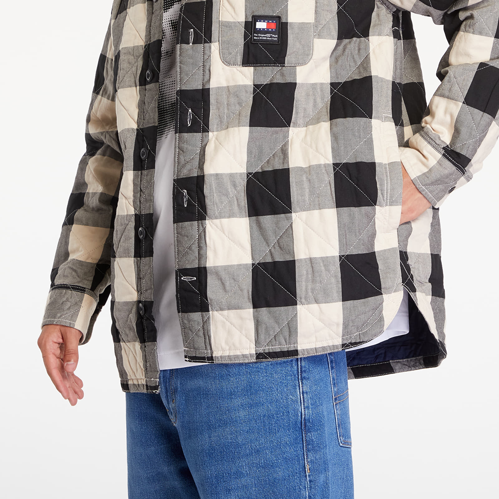 Giacche Tommy Jeans Lined Check Overshirt Black