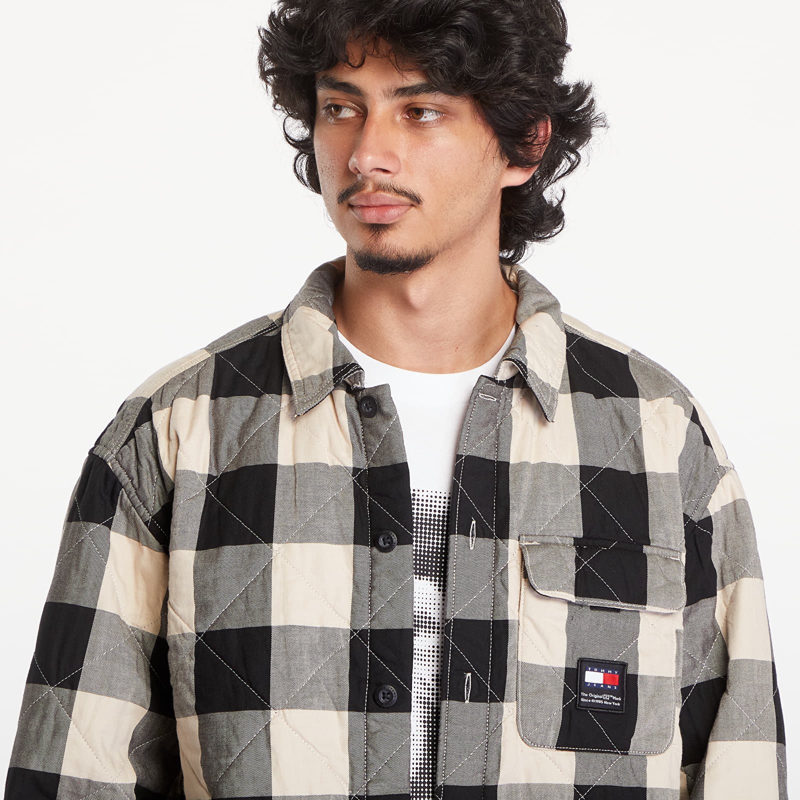 Giacche Tommy Jeans Lined Check Overshirt Black