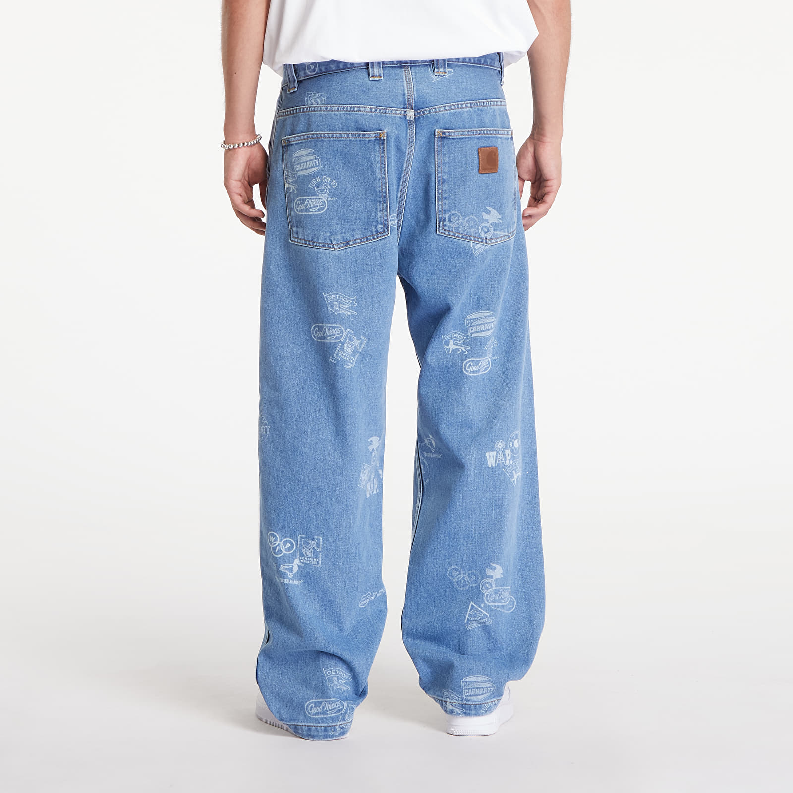 Férfi nadrágok Carhartt WIP Stamp Pant Stamp Print/ Blue Bleached