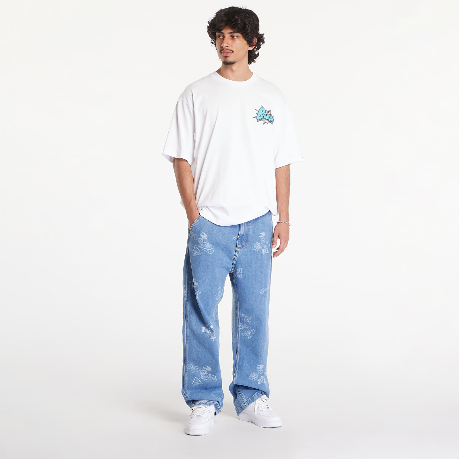 Férfi nadrágok Carhartt WIP Stamp Pant Stamp Print/ Blue Bleached