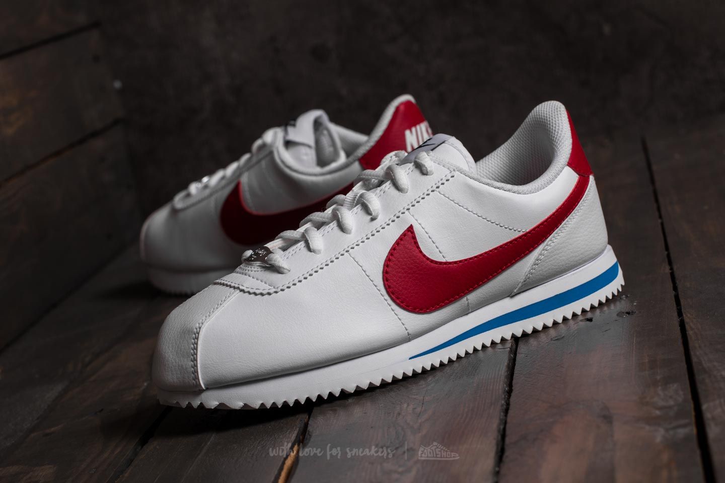Naisten kengät Nike Cortez Basic Sl (GS) White/ Varsity Red-Varsity Royal-Black