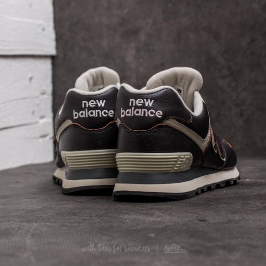 Mens new balance dark brown 574 leather trainers online