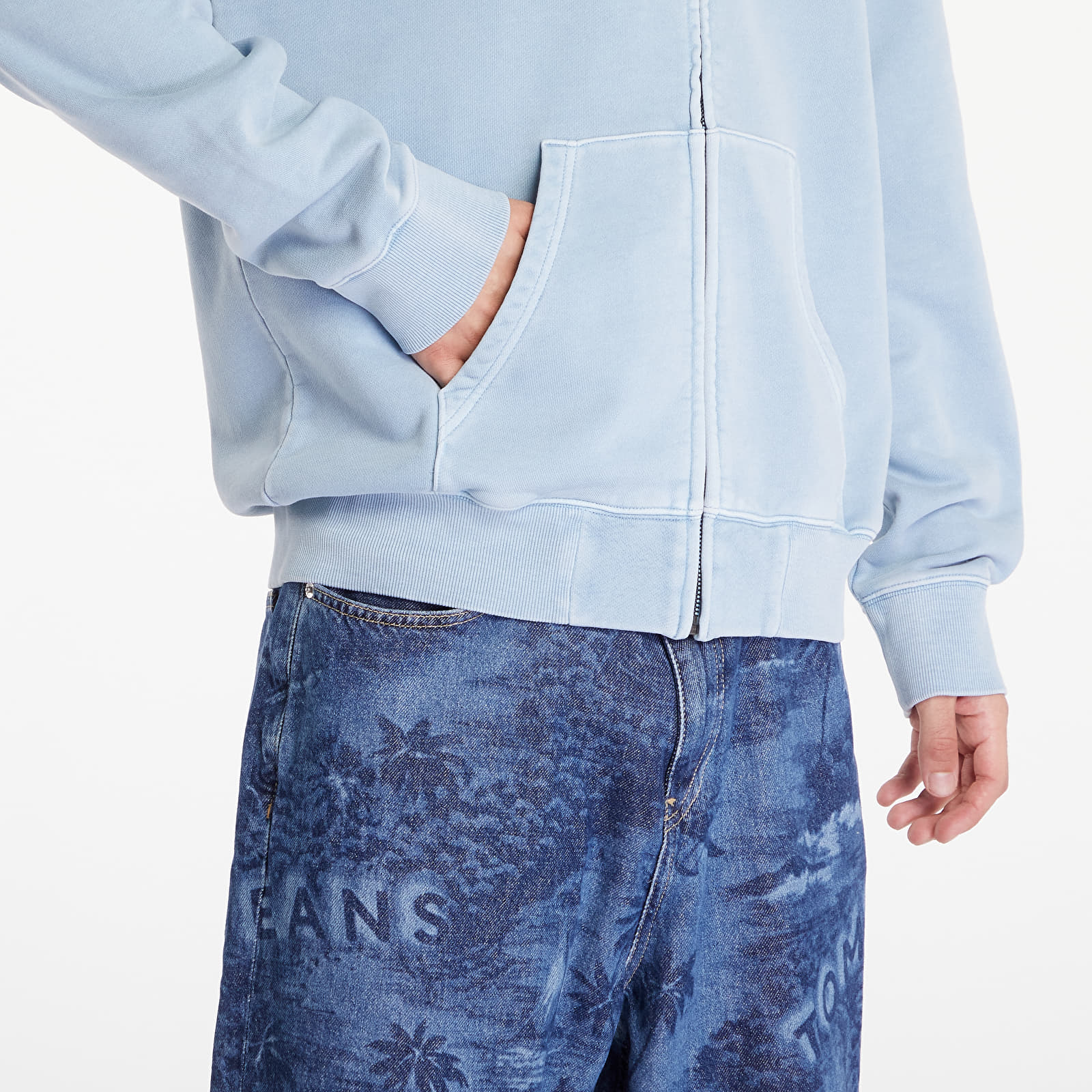 Hoodies and sweatshirts  Carhartt WIP Hooded Duster Script Jacket UNISEX Misty Sky Garment Dyed