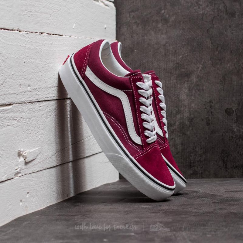 vans old skool white maroon