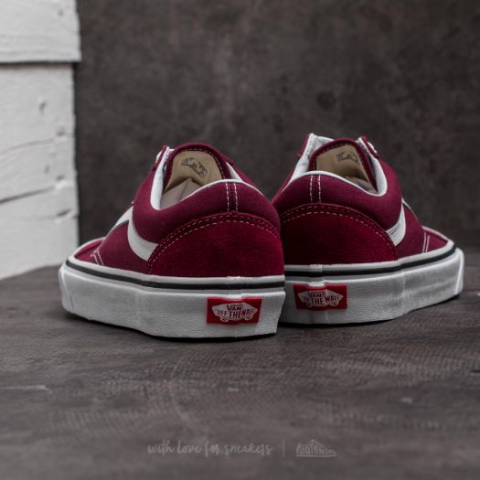 Burgundy old skool vans womens 2025