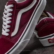 Burgundy old skool vans hot sale womens