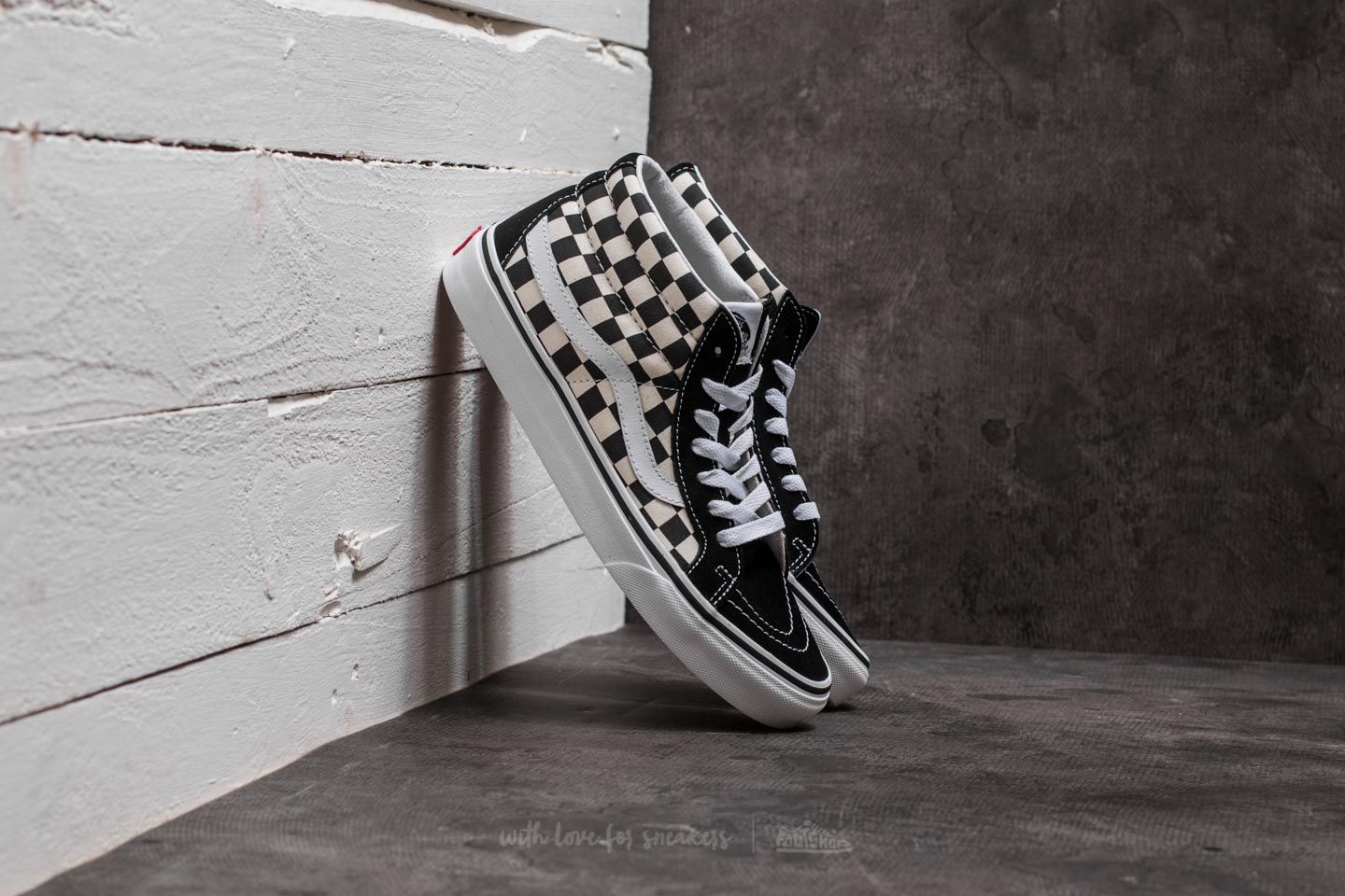 Men s shoes Vans Sk8 Mid Reissue Checkerboard True White Footshop