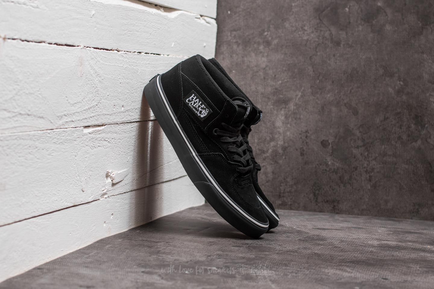 Herenschoenen Vans Half Cab (Suede) Black/ White/ Black