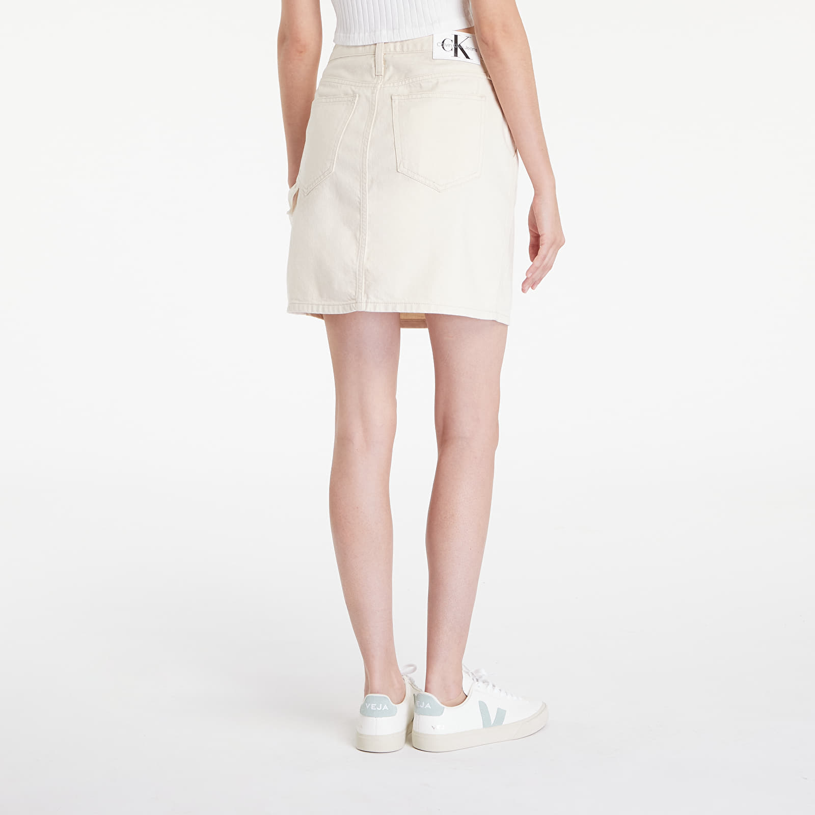Sukne Calvin Klein Jeans Hr A-Line Mini Skirt Hammerloop White