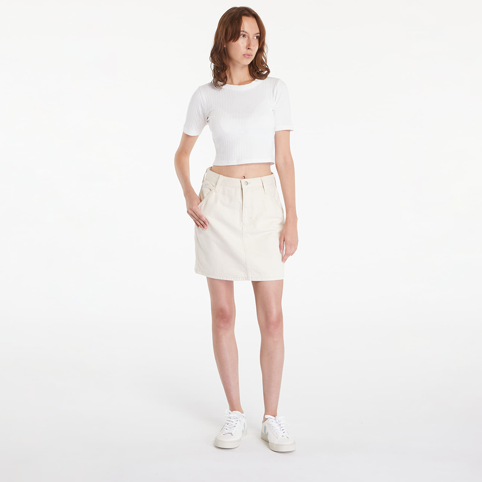 Sukne Calvin Klein Jeans Hr A-Line Mini Skirt Hammerloop White
