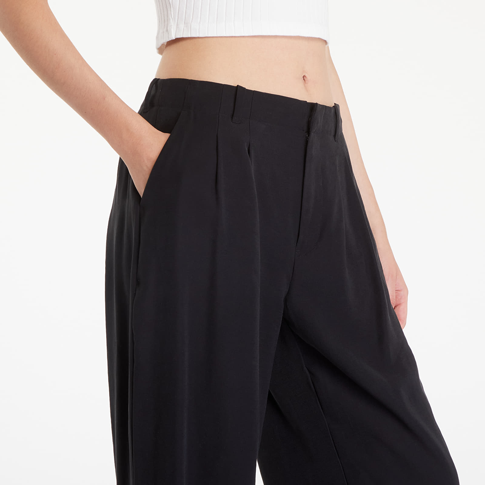 Pants Calvin Klein Jeans Viscose Relaxed Chino Pants Black