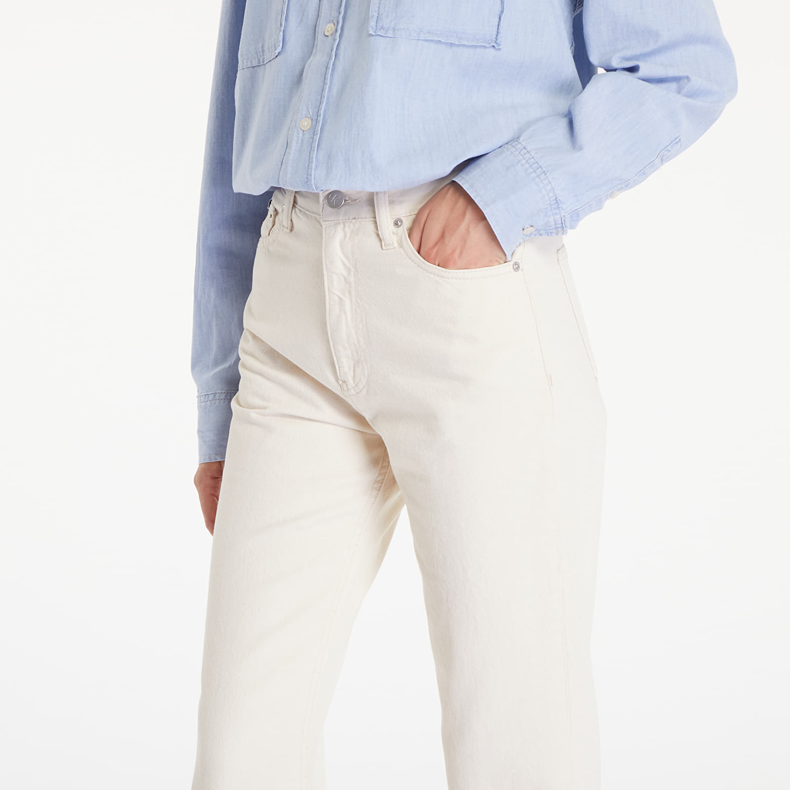 Jeansy Calvin Klein Jeans Authentic Bootcut White