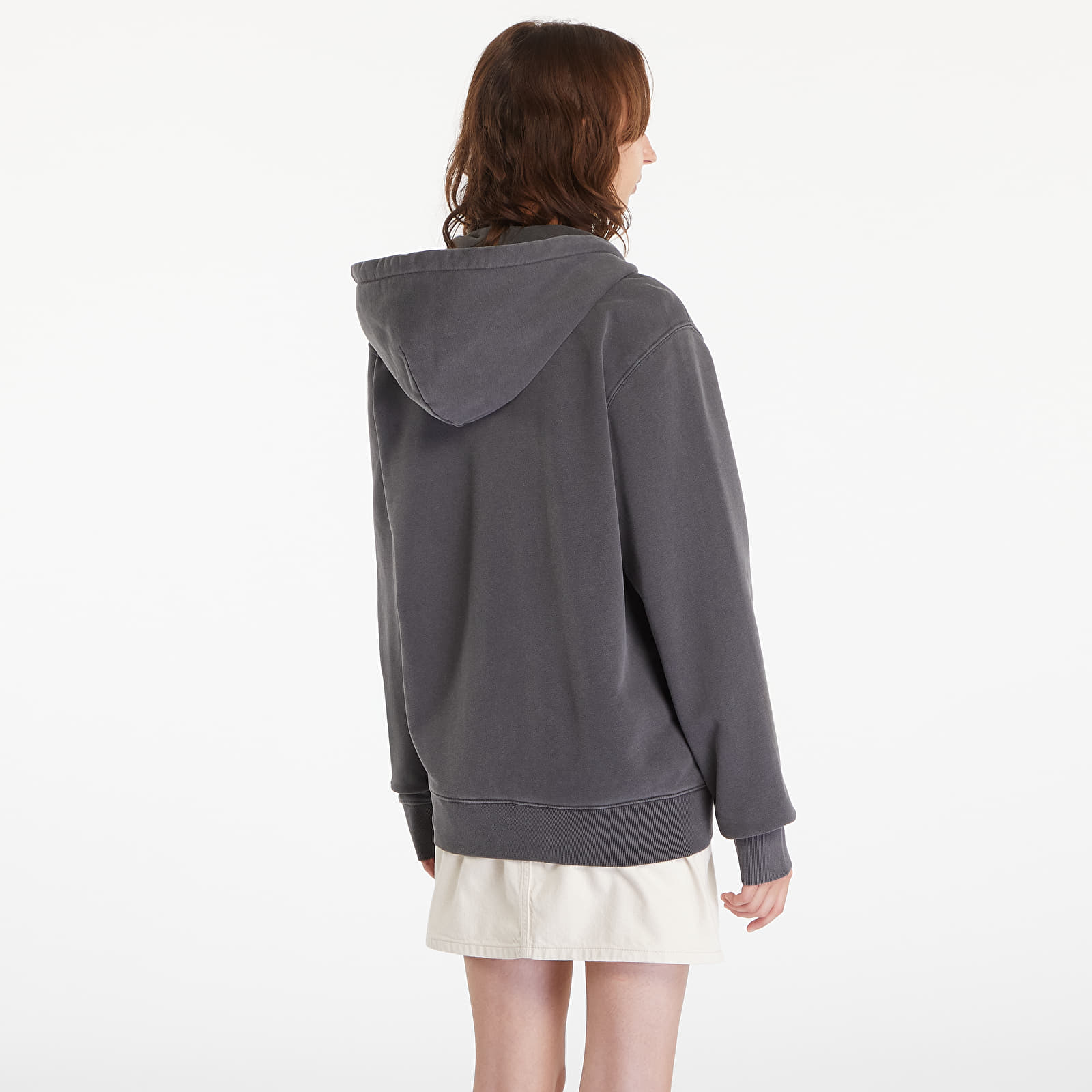 Kapucnis pulóverek és pulcsik Carhartt WIP Hooded Duster Script Jacket UNISEX Black Garment Dyed