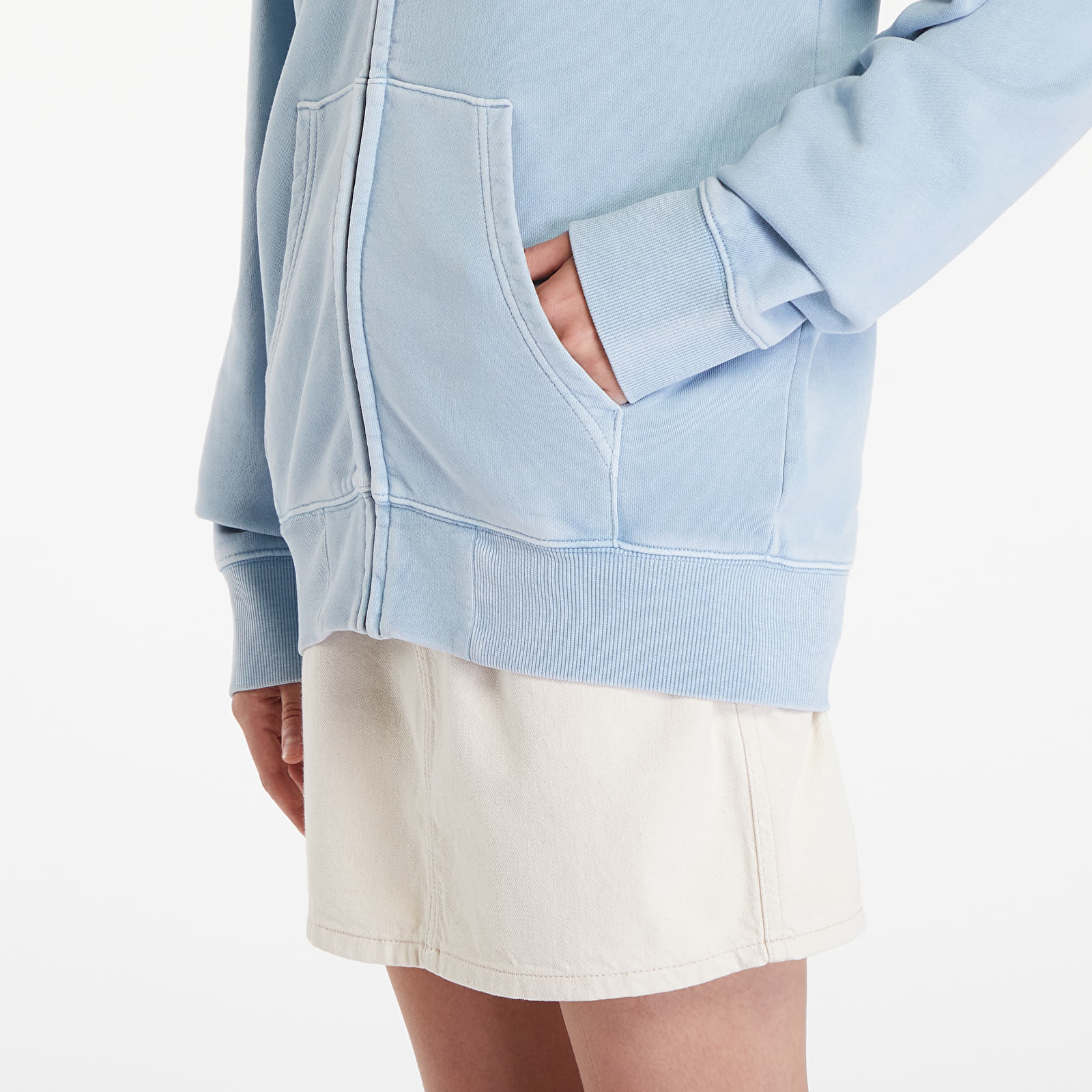 Hoodies and sweatshirts  Carhartt WIP Hooded Duster Script Jacket UNISEX Misty Sky Garment Dyed