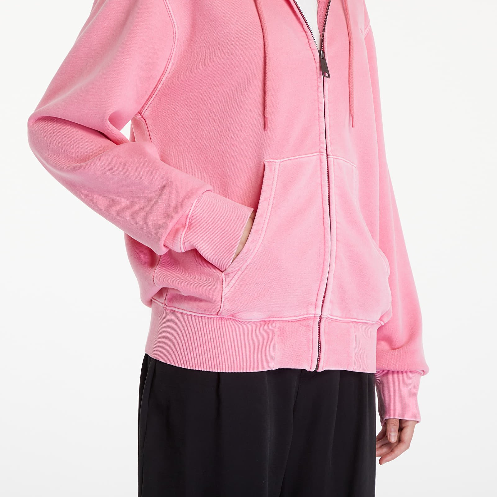 Kapucnis pulóverek és pulcsik Carhartt WIP Hooded Duster Script Jacket UNISEX Charm Pink Garment Dyed