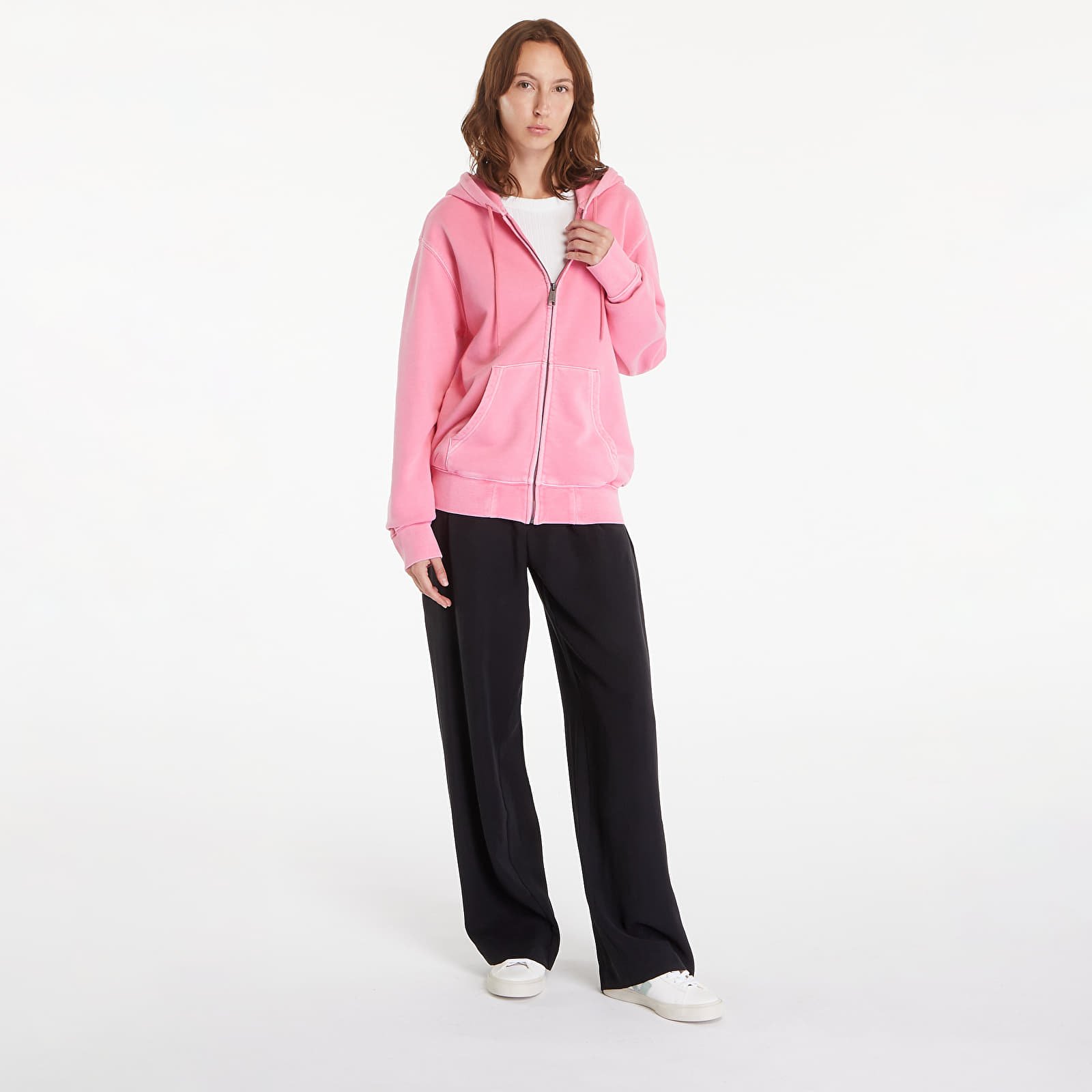 Kapucnis pulóverek és pulcsik Carhartt WIP Hooded Duster Script Jacket UNISEX Charm Pink Garment Dyed