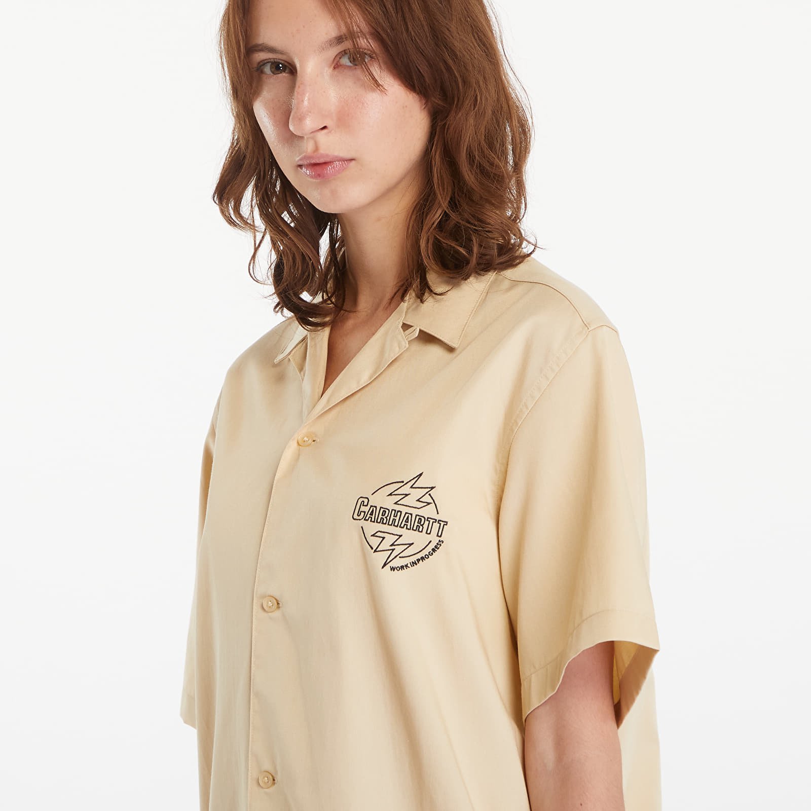 Krekli Carhartt WIP Short Sleeve Ablaze Shirt UNISEX Cornsilk/ Black