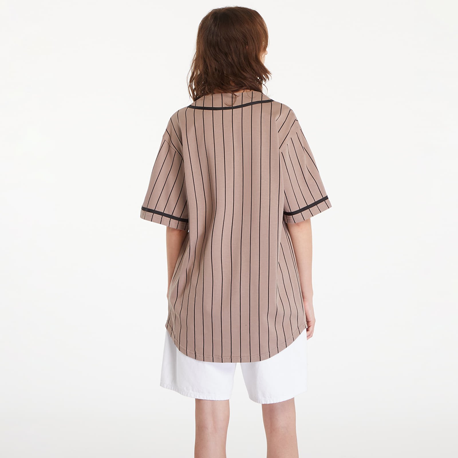 Tricouri New Era Pinstripe Jersey Ash Brown/ Black