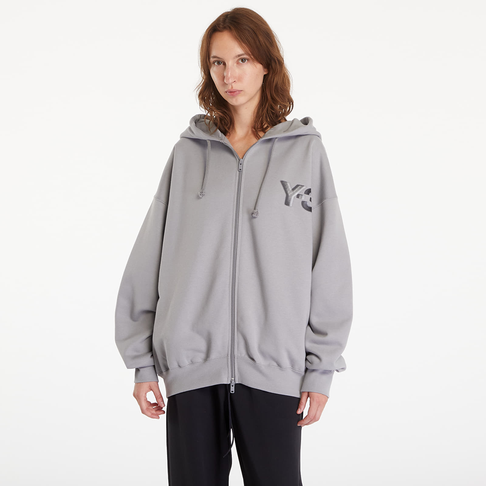 Kapucnis pulóverek és pulcsik Y-3 Logo Zip Hoodie UNISEX Charcolar Solid Grey