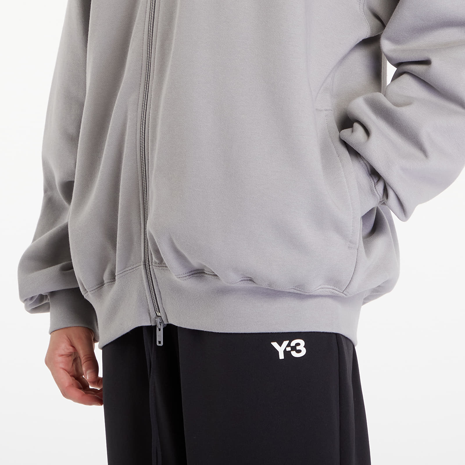 Kapucnis pulóverek és pulcsik Y-3 Logo Zip Hoodie UNISEX Charcolar Solid Grey