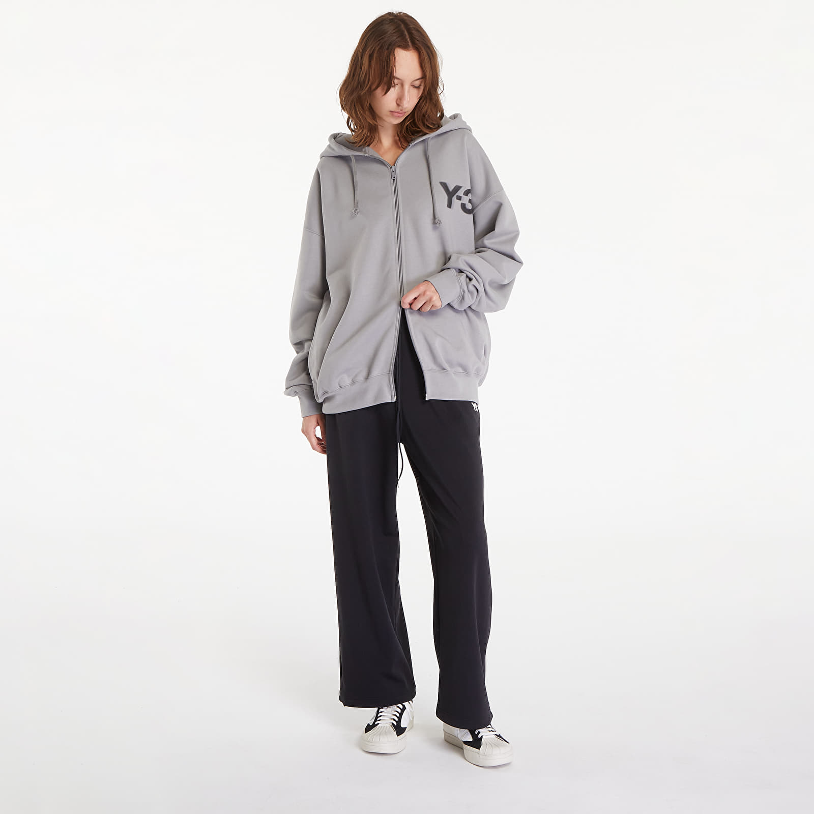 Kapucnis pulóverek és pulcsik Y-3 Logo Zip Hoodie UNISEX Charcolar Solid Grey