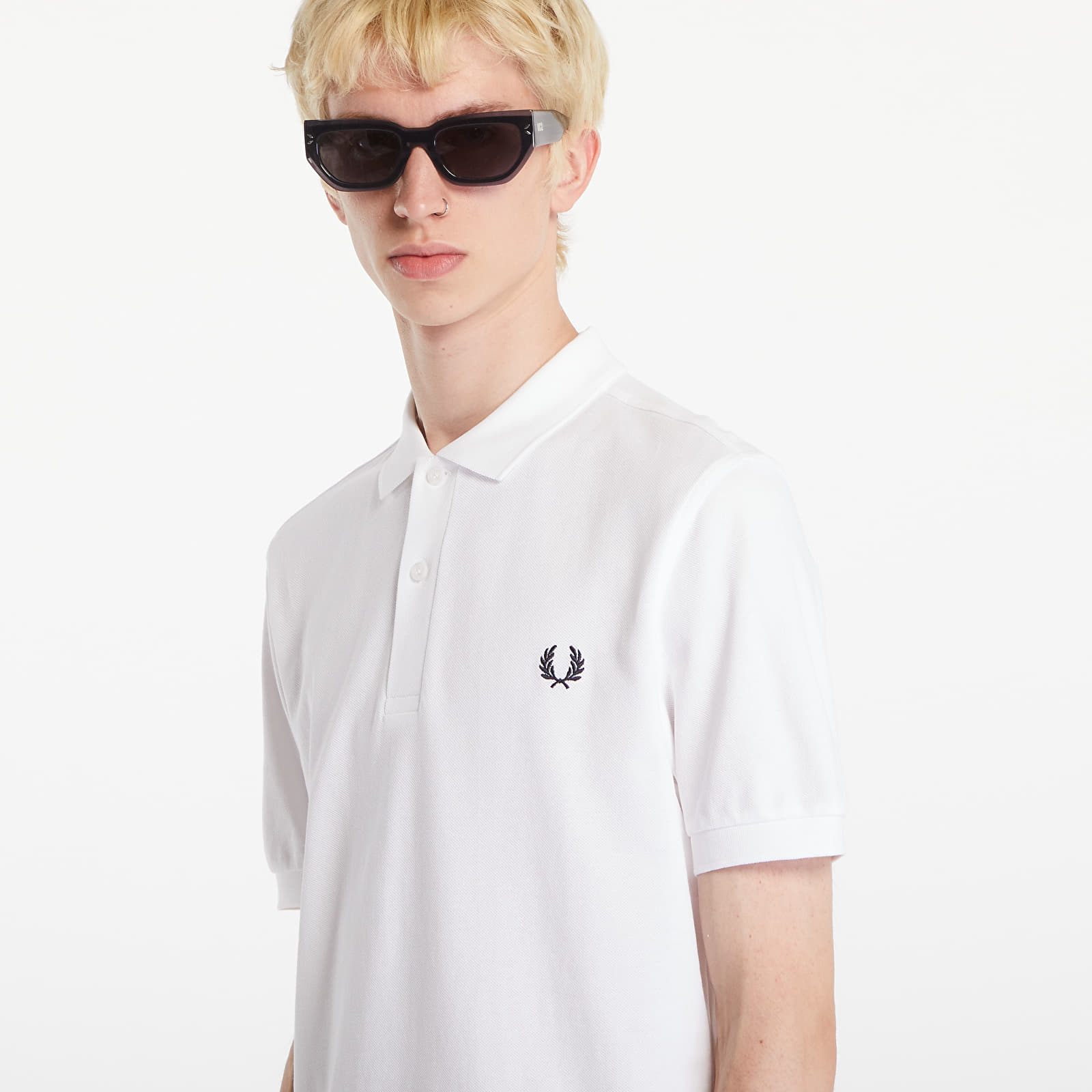Trička FRED PERRY Plain Polo Short Sleeve Tee White