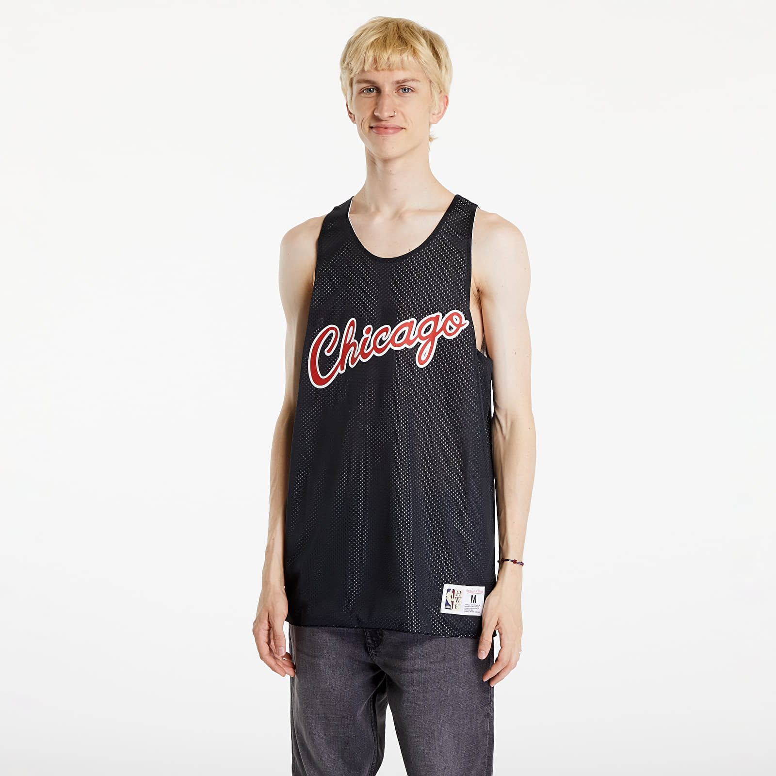 Vests Mitchell & Ness NBA Reversible Mesh Practice Tank Vintage Logo Chicago Bulls Multi/ Black