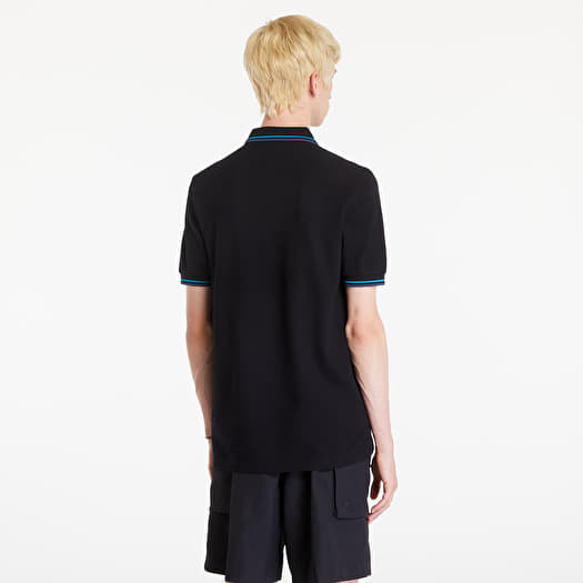 T shirts FRED PERRY The Twin Tipped Polo T Shirt Black Cybl Midnight Blue Footshop