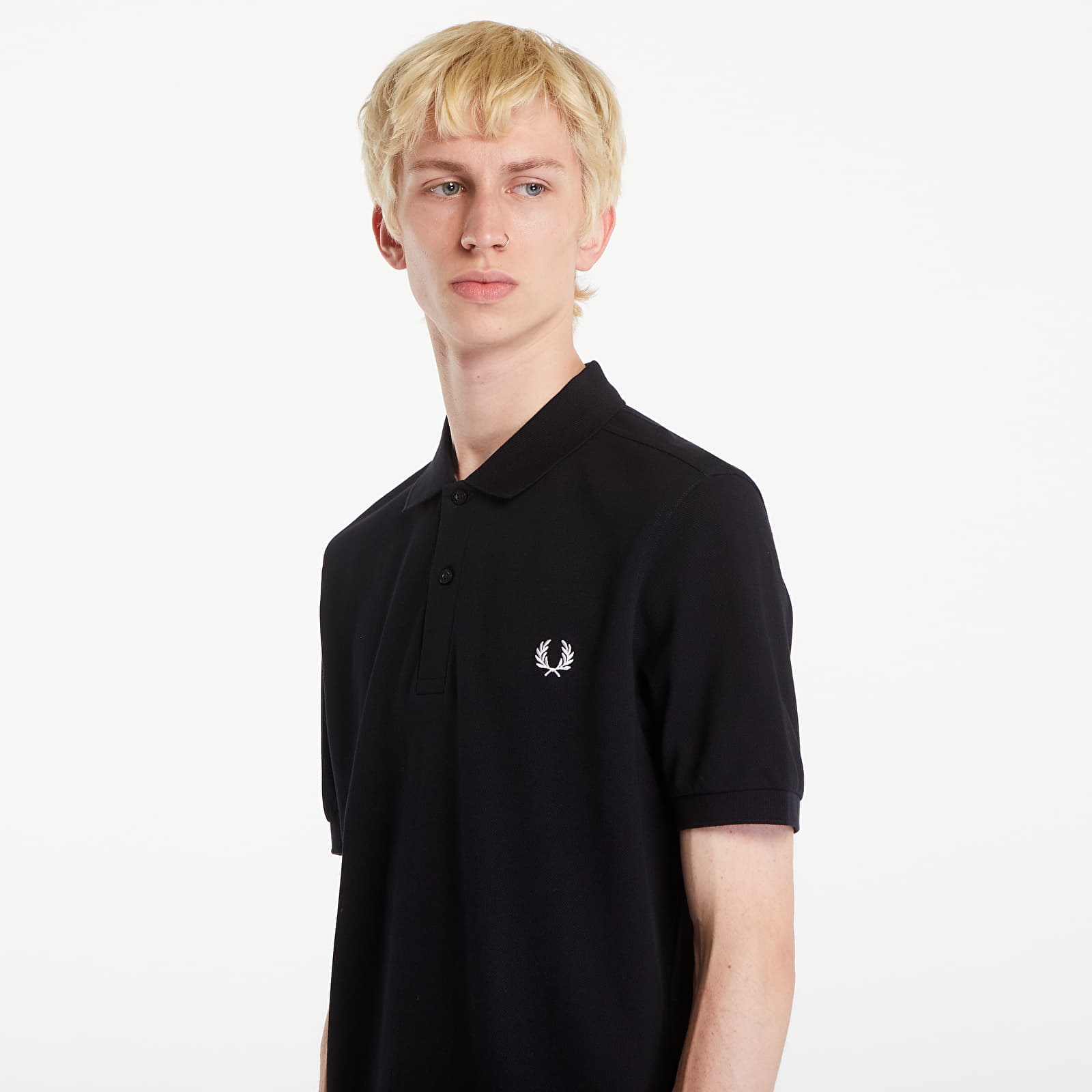 Trička FRED PERRY Plain Polo T-Shirt Black